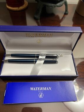 Waterman Blue Luxury Pen Gift Set - Ballpoint and Rollerball